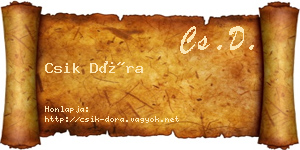 Csik Dóra névjegykártya
